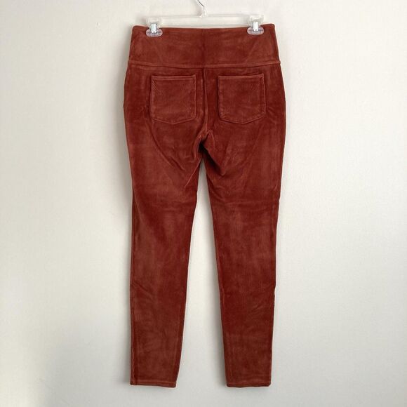 Suave Leggings Womens Medium Rust Knit Corduroy Stretch Tummy Control Pants - Picture 4 of 7